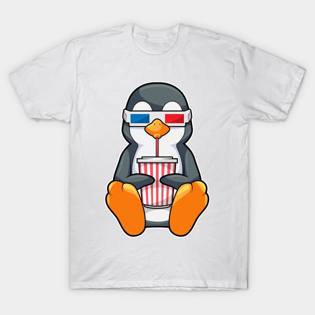 Penguin Cinema Glasses Drinking cup T-Shirt by Markus Schnabel